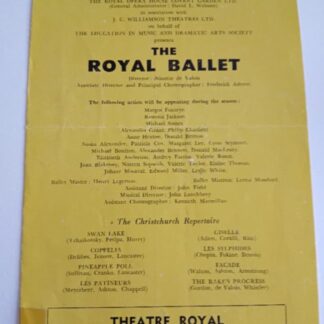 Royal New Zealand Ballet Programme (1959)