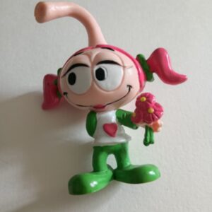Snorks figurine from 1983, Casey holding flower
